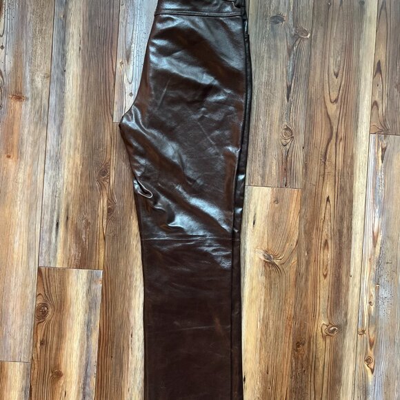 Finity Genuine Leather Pants Women Size 10 - Picture 2 of 7